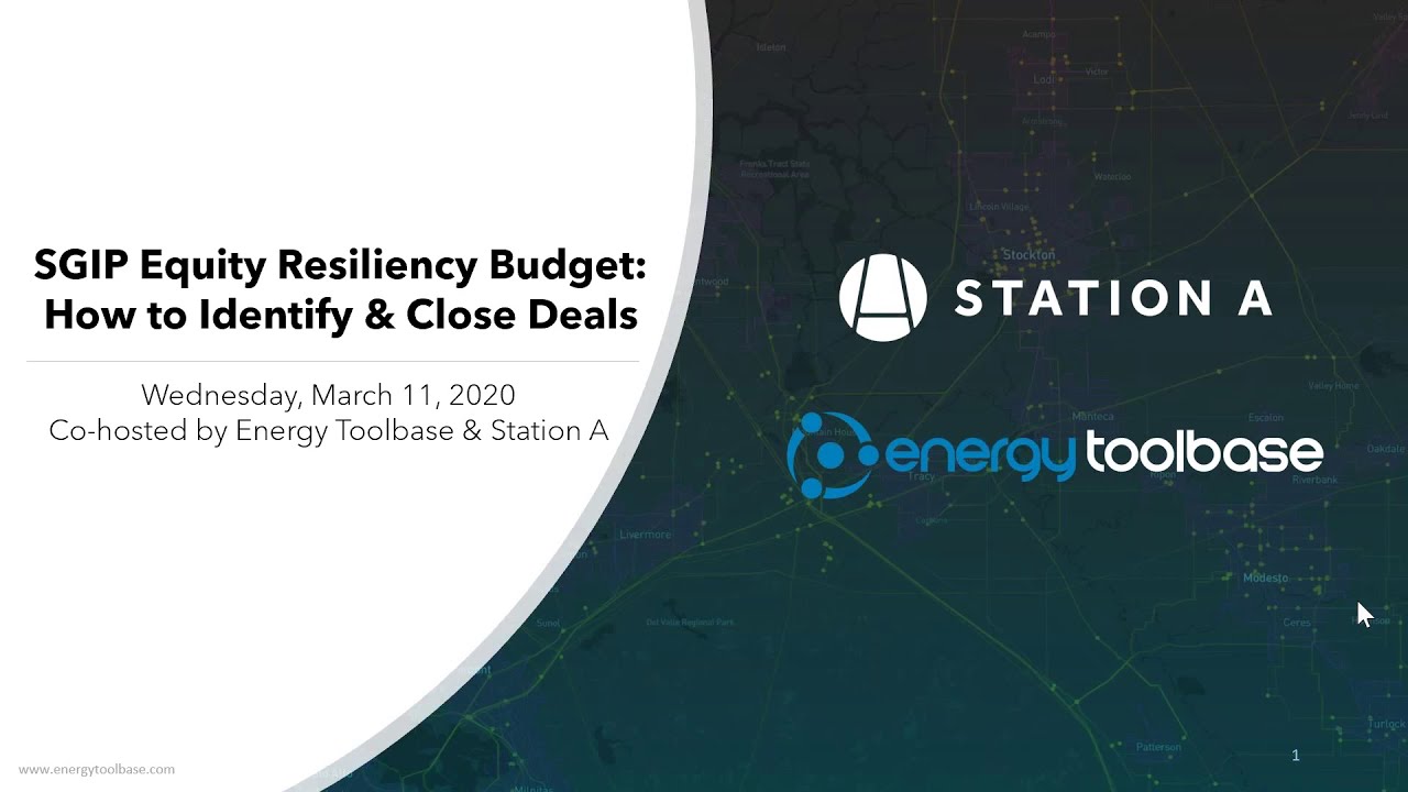 SGIP Equity Resiliency Budget How To Identify Close Deals YouTube