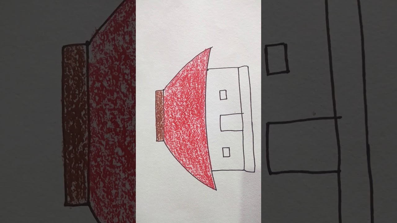 How to drawing a house for children - YouTube