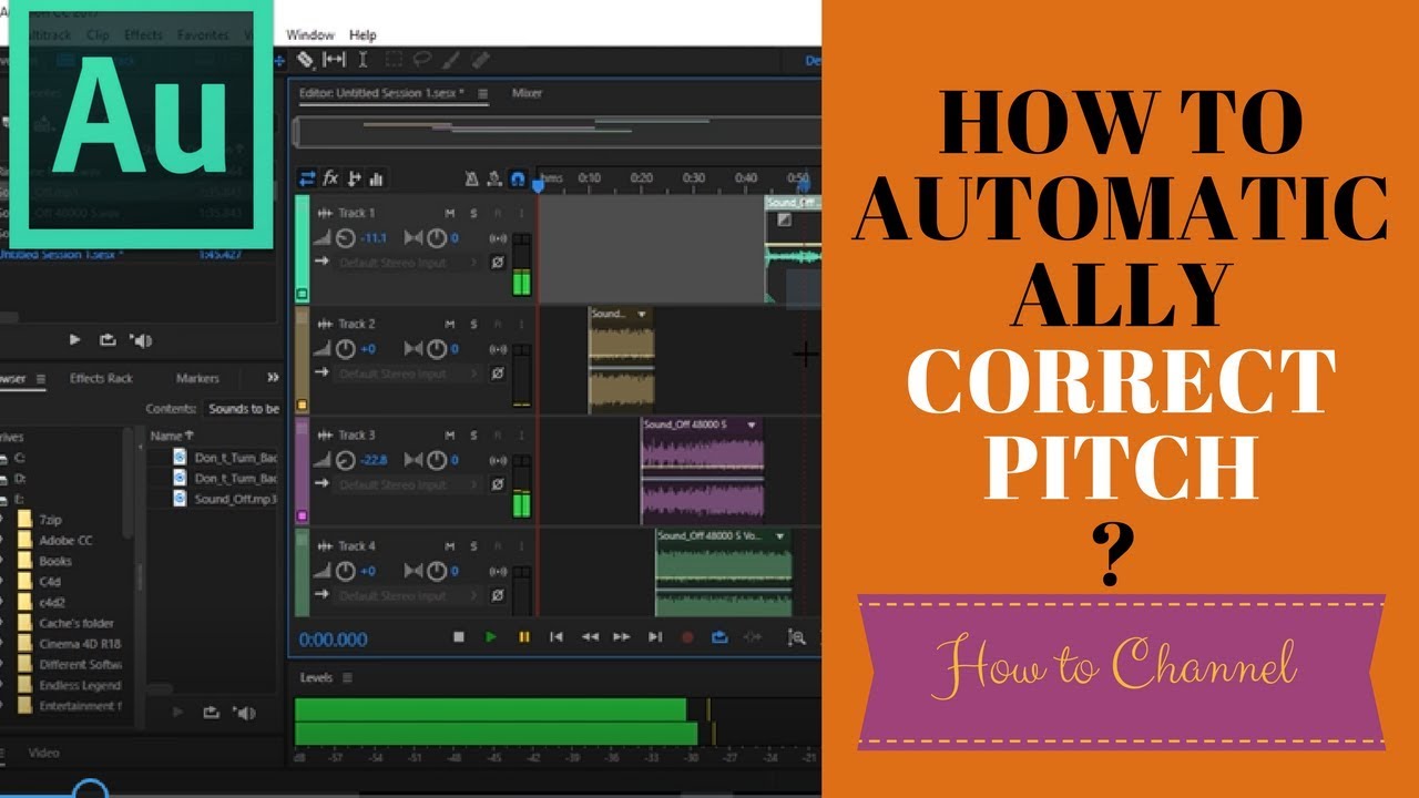 Adobe Audition 47 How to Automatically Correct The Pitch of Your Audio ...