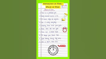 10 Lines Essay On Importance of Time in English || Essay On Importance of Time in English ||