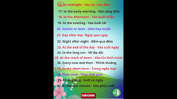 30 Cụm Từ Chỉ Thời Gian Cần Ghi Nhớ