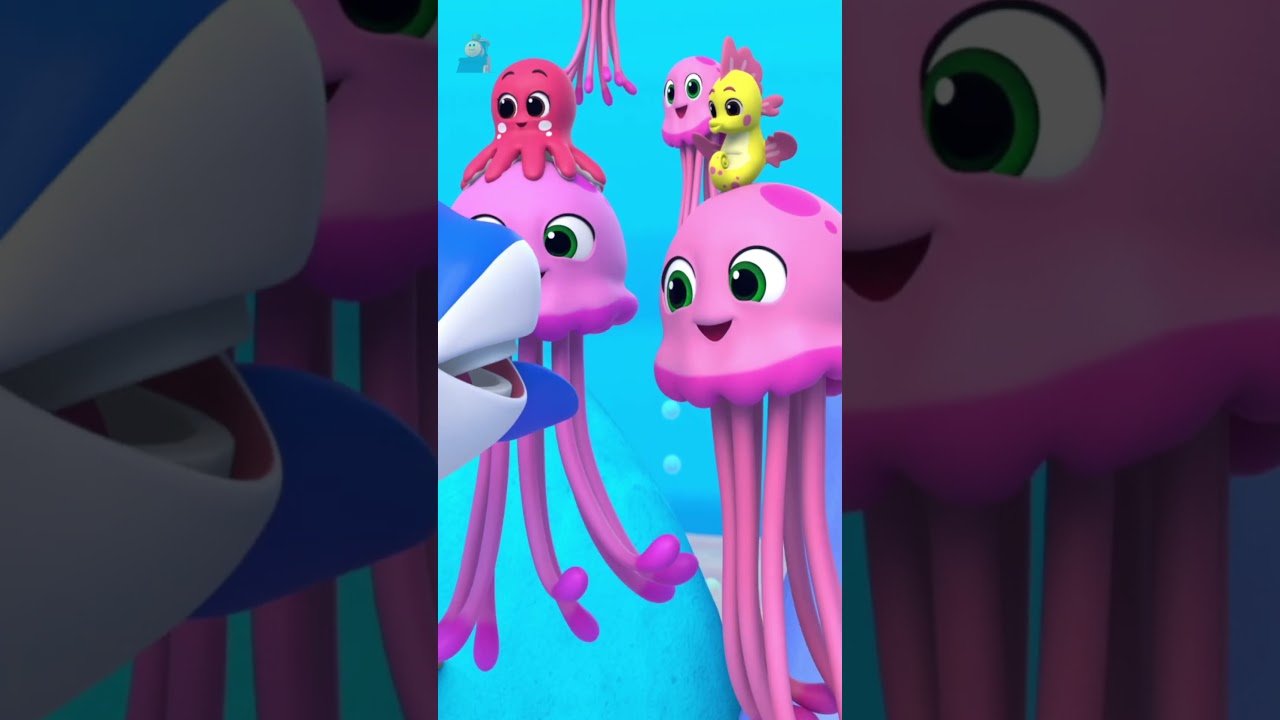 Five Little Sharks #shorts #nurseryrhymes #youtubekids #babybob #preschool #sharksong
