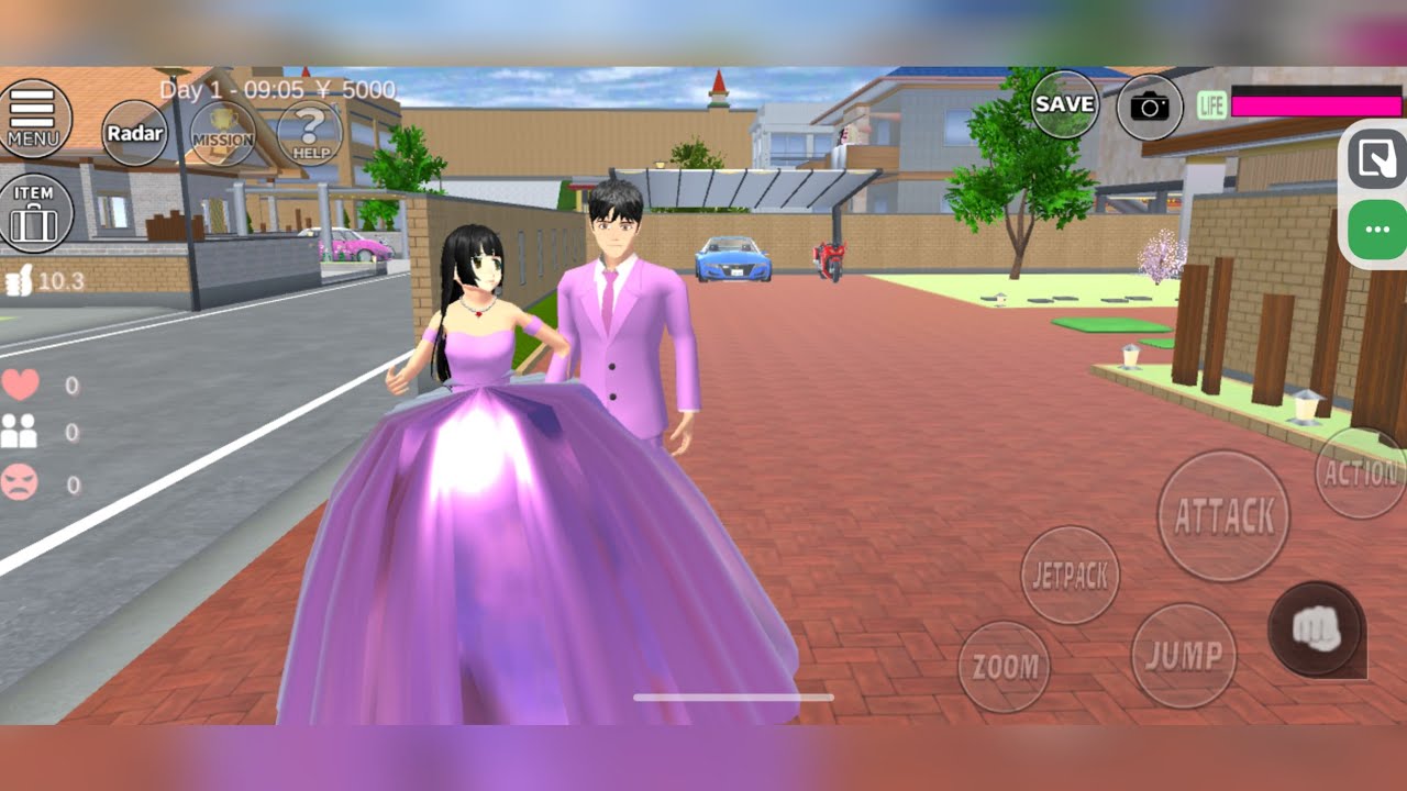 Girl and boy same color dressing How to make Beautiful attractive purpul Gown in Sakura Simulator ❤️