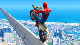 Spiderman Motorcycle Jumps In GTA 5 ( Spider-Man Stunt & Jump )