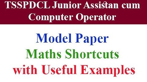 TSSPDCL Junior Assistant cum Computer Operator Model Paper with Explanation by manavidya