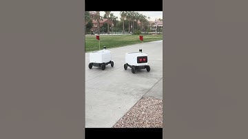 Delivery Robot Courtship Dance? #robot  #delivery