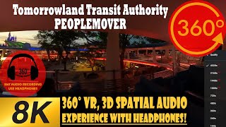 Tomorrowland Transit Authority PeopleMover at Night [8K 360 | 3D Spatial Audio]