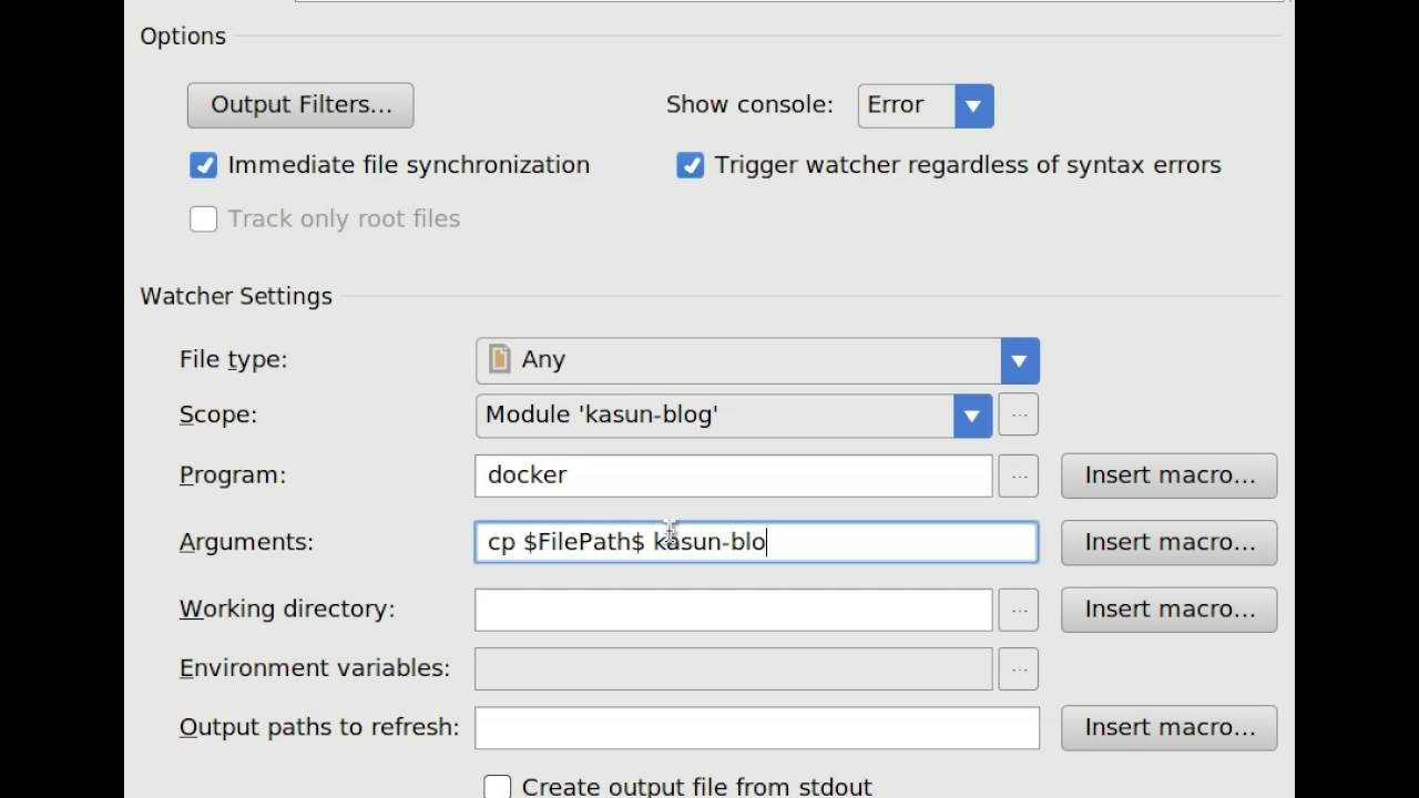 New File Watcher Settings - YouTube