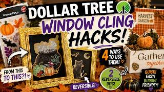 4 Ways to Use Dollar Tree Window Clings for Fall & Halloween 🍂🎃 2026 Fall Craft Ideas