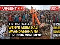 URGENT FIZI RAIA WENYE ASIRA KALI WAANDAMANA NA KUVUNDJA MONUMENT WA ADMINISTRATEUR