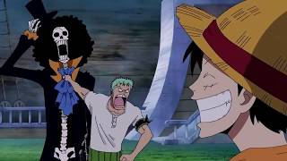 one piece Luffy and Strawhats meet Brook