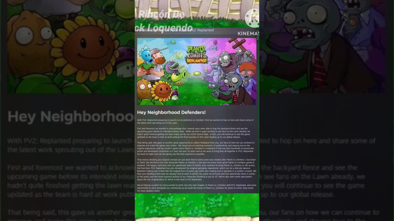 PopCap rompe el silencio: el comunicado sobre Replanted 👀?