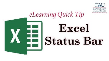 Quicktip: Using the Status Bar In Excel 2016