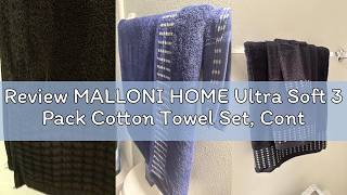 Review MALLONI HOME Ultra Soft 3 Pack Cotton Towel Set, Contains a Bath Towels 28x55 inch, a Hand To screenshot 3