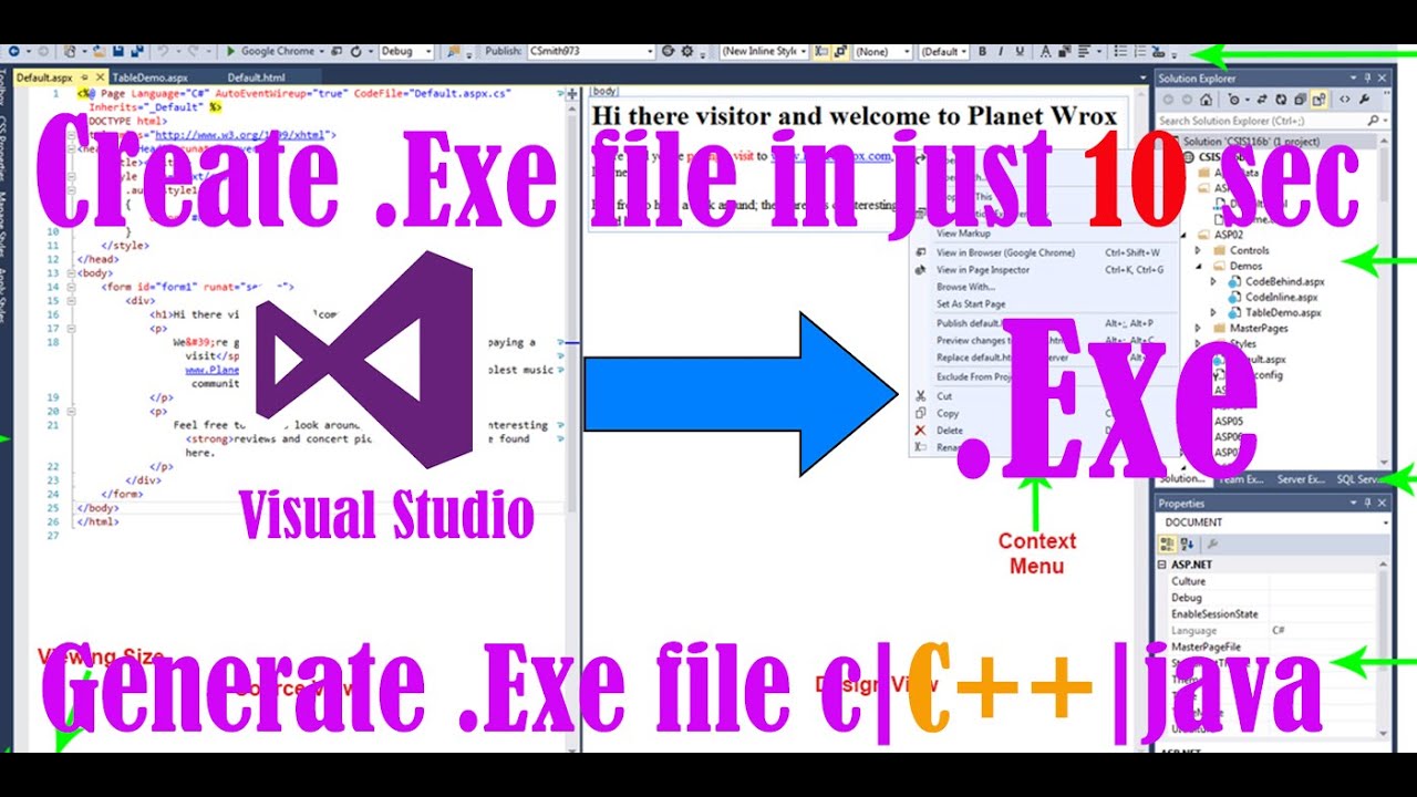 Create .exe file in visual studio | Generate exe file from project in visual  studio 2019 c++ c java - YouTube