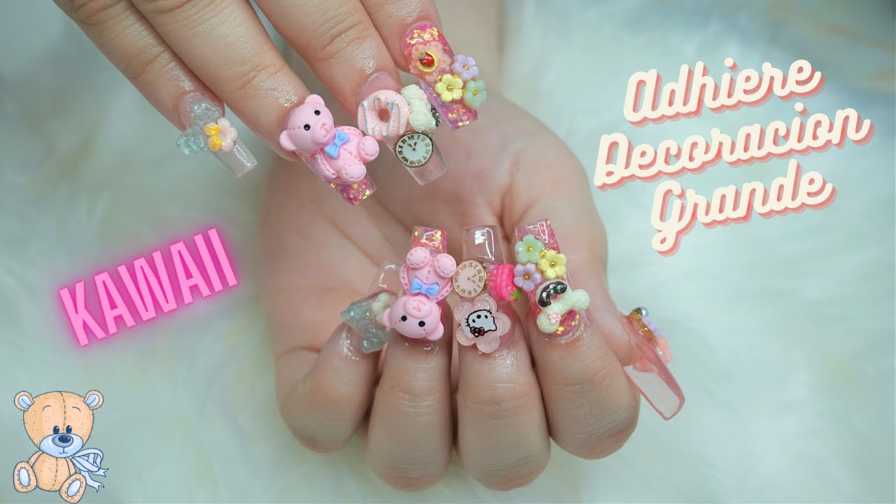 Adhiere decoración grande que dure/ Uñas Kawaii/ Uñas acrilicas adorables -  thptnganamst.edu.vn