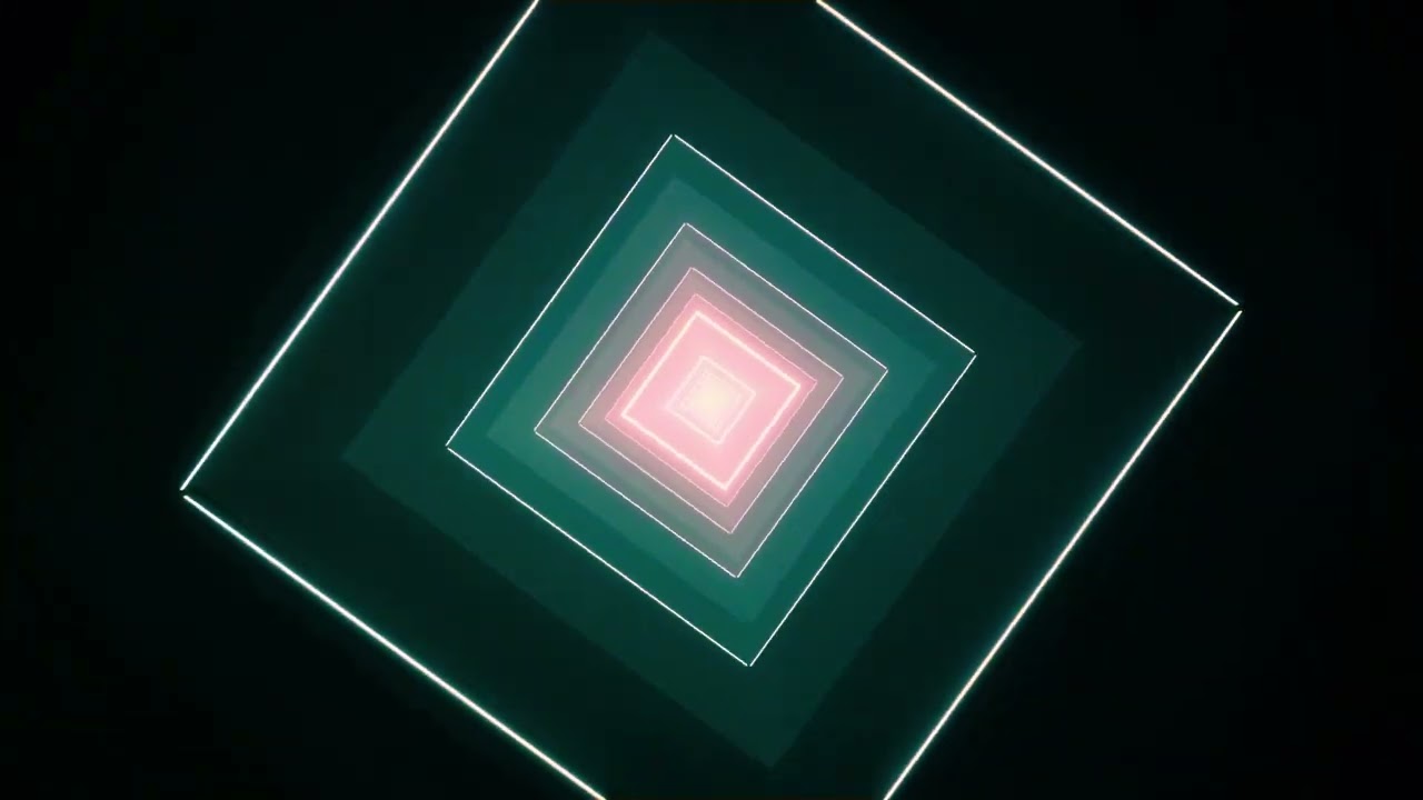 Copyright Free|Glowing  square tunnel|