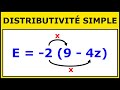 Utiliser la Distributivité Simple pour Développer une Expression Littérale