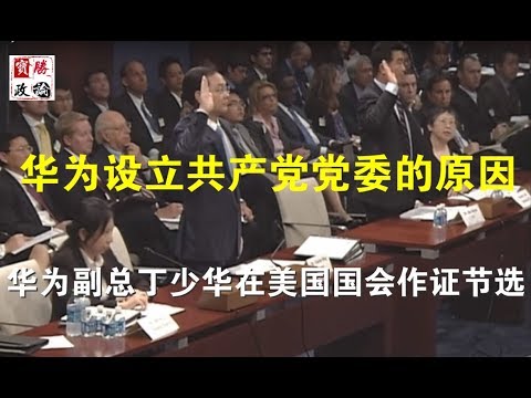 视频：华为设立共产党党委的原因——华为副总丁少华在美国国会作证节选