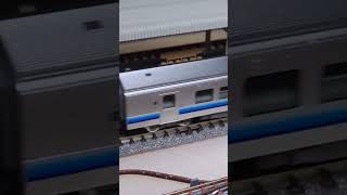 中編4 共走 JR東日本 HB-E300系 リゾートしらかみ(青池編成)  & GV-E400形 + GV-E401・402形(秋田色)  n scale ＃Shorts