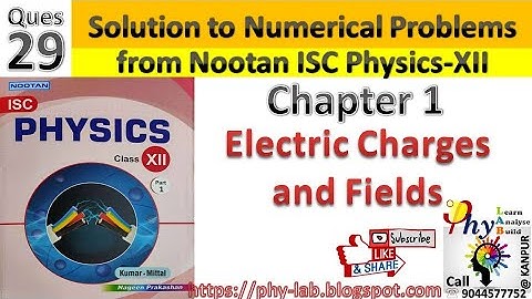 Q.29 Chapter 1 : Electric Charges and Fields | Solution to numerical problem from Nootan ISC Physics