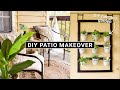 DIY Patio/Balcony MAKEOVER 🌿 Neutral Boho Transformation + DIY Hanging Herb Garden