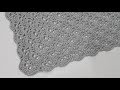 كروشيه شال مثلث بغرزة جميلة وسهلة  Crochet shawl