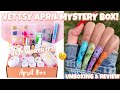 VETTSY APRIL MYSTERY BOX UNBOXING & REVIEW |  SOLID GEL POLISH & NAIL ART | SPRING NAIL TUTORIAL