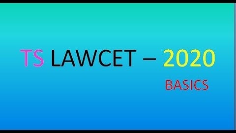TS LAWCET - 2020, PART - 1
