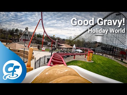 Good Gravy! front seat on-ride 4K POV @60FPS Holiday World & Splashin Safari