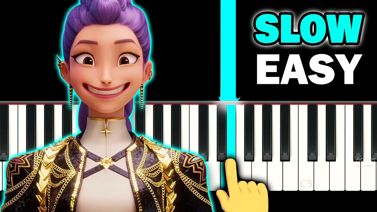 GOLDEN – Huntrix (K-Pop Demon Hunters) - SLOW EASY Piano tutorial