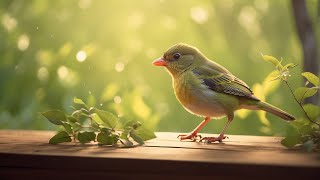 Relaxing morning piano music with background bird songs for focus, sleep and study