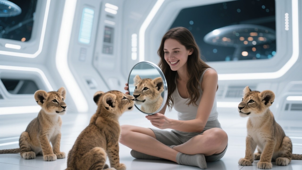 Predator Cub Growled at Its Reflection — The Human Said, “It’s You,” and It Pressed Its Nose to the