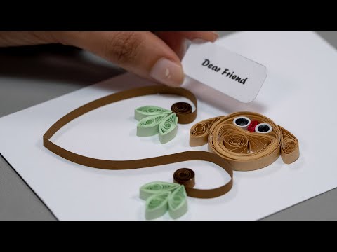 How to make a cute quilled animals - Easy paper quilling owl tutorial