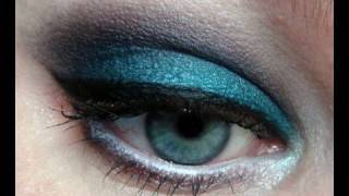Bright Aqua, Purple Smokey Eye MakeUp Look.