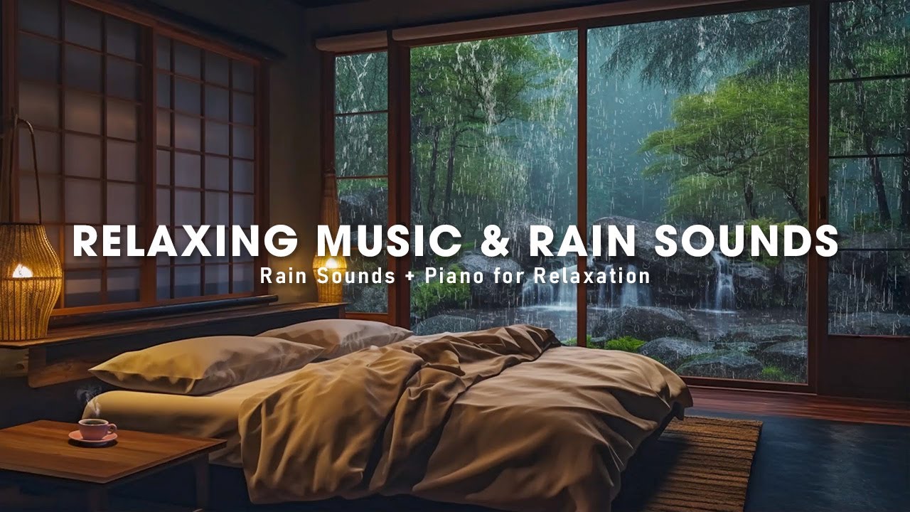 Healing Rain & Piano for Mental Exhaustion - Release Burnout in Warm Bedroom