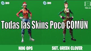 TODAS LAS SKINS VERDES | POCO COMÚN| DE FORTNITE 😍😍😍
