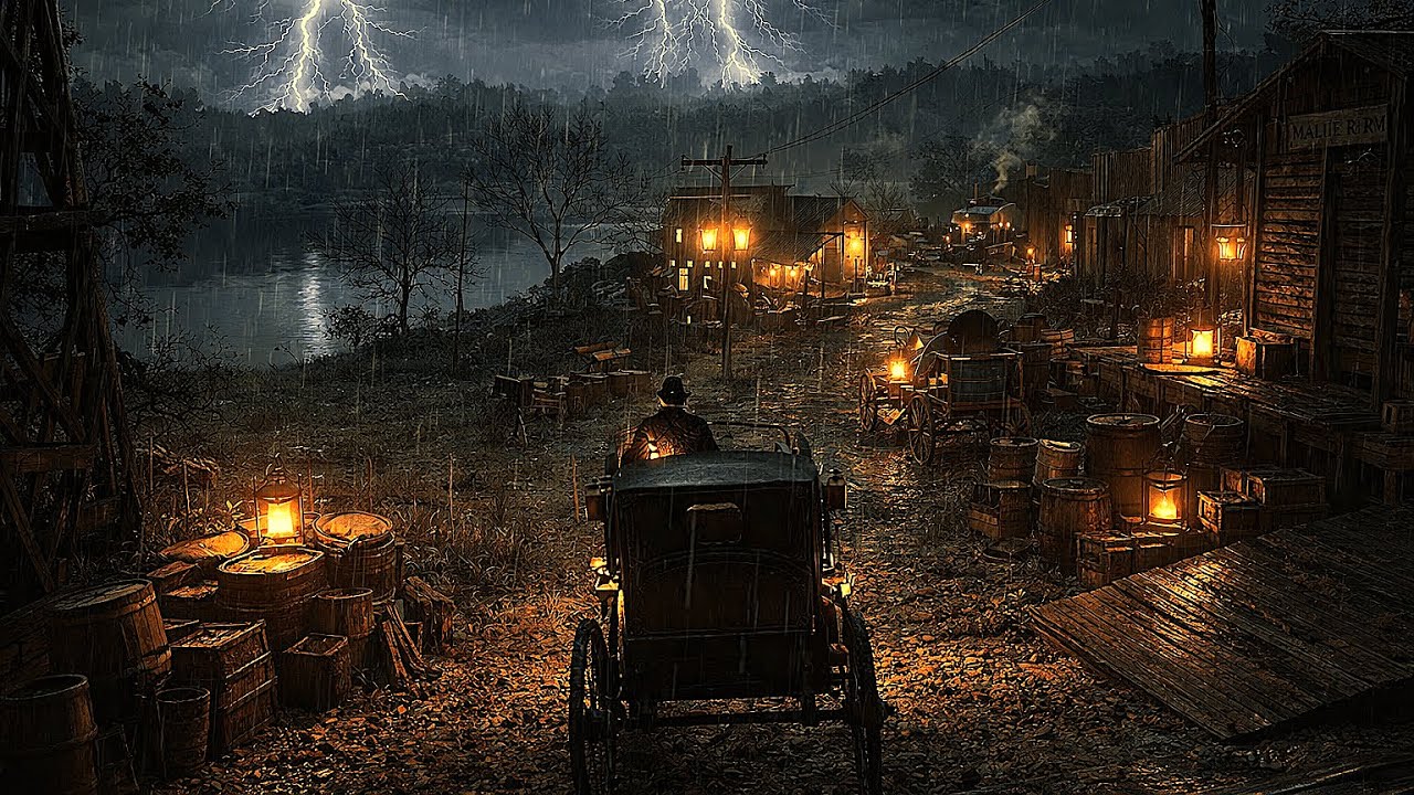 Arthur Morgan Rides Horse Carriage In A Heavy Thunderstorm In the ...