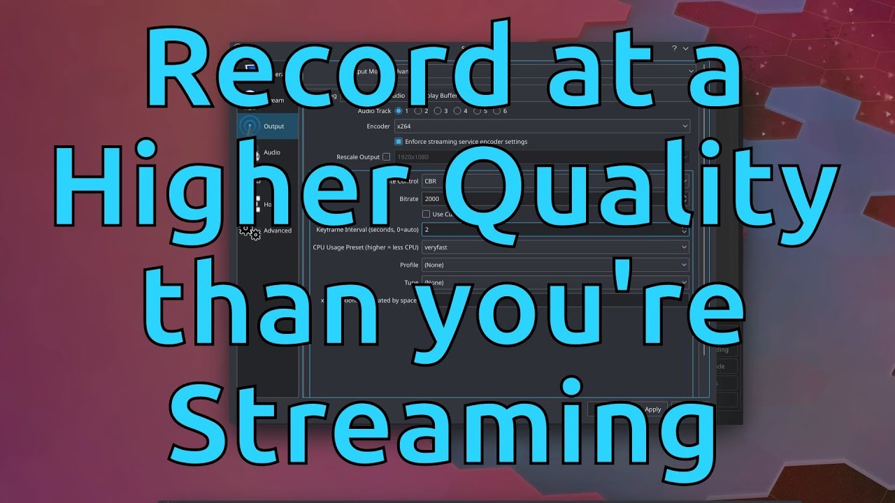 Record Stream At Different Qualities In Obs Youtube