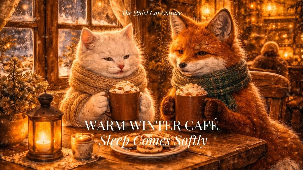 Warm Café Evenings ❄️ Cozy Deep Sleep Music for Peaceful Winter Nights