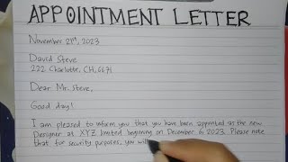How To Write An Appointment Letter Step by Step | Writing Practices