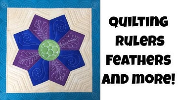 How to Quilt a Dresden Plate Block - Ruler Foot Quilting, Feathers and More with Leah Day