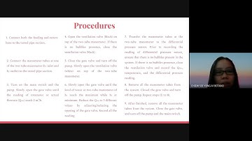 Experiment 3 Group 1 Major Losses in Pipe SETG 2741 Universiti Teknologi Malaysia