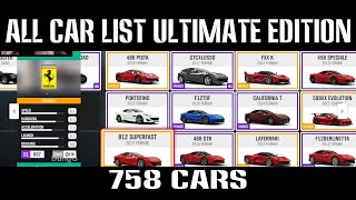 Forza Horizon 4 All Car List Ultimate Edition 2021 - 758 Cars