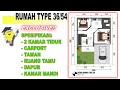 INSPIRASI DENAH RUMAH TYPE 36/54 || COCOK SEBAGAI INSPIRASI PERUMAHAN SUBSIDI || DENAH WARNA