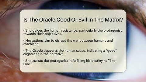 Is The Oracle Good Or Evil In The Matrix? - The SciFi Reel