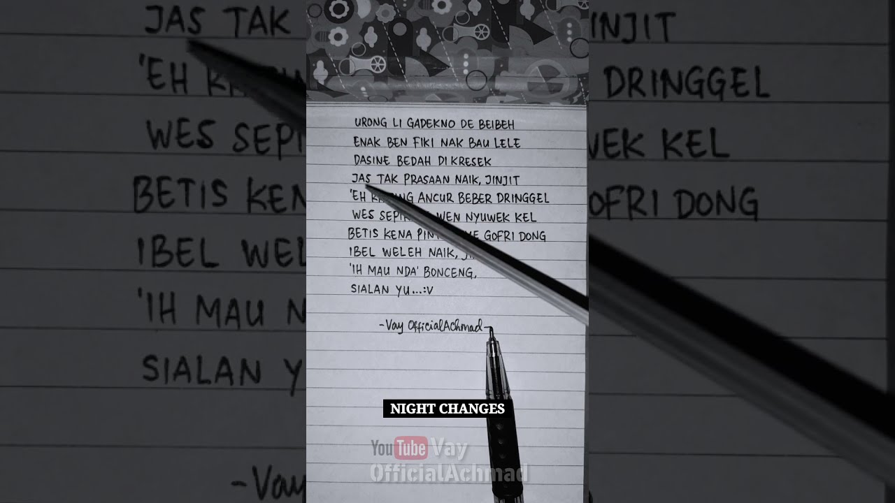One Direction - Night Changes | Yang Ku Dengar #lirikparodi