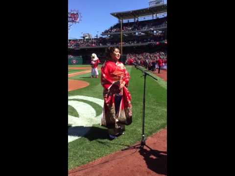 田村麻子 アメリカ国歌斉唱  Asako Tamura-Materasso sang Star-Spangled Banner