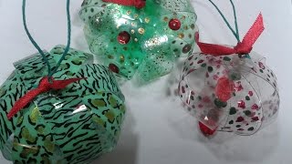 Reciclado : Con botella plasticas realizamos adornos navideños // Recycled /Christmas ornaments/