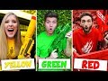 NERF BATTLE using only ONE COLOR Nerf Blasters! (Extreme Boy vs Girl DIY Challenge)